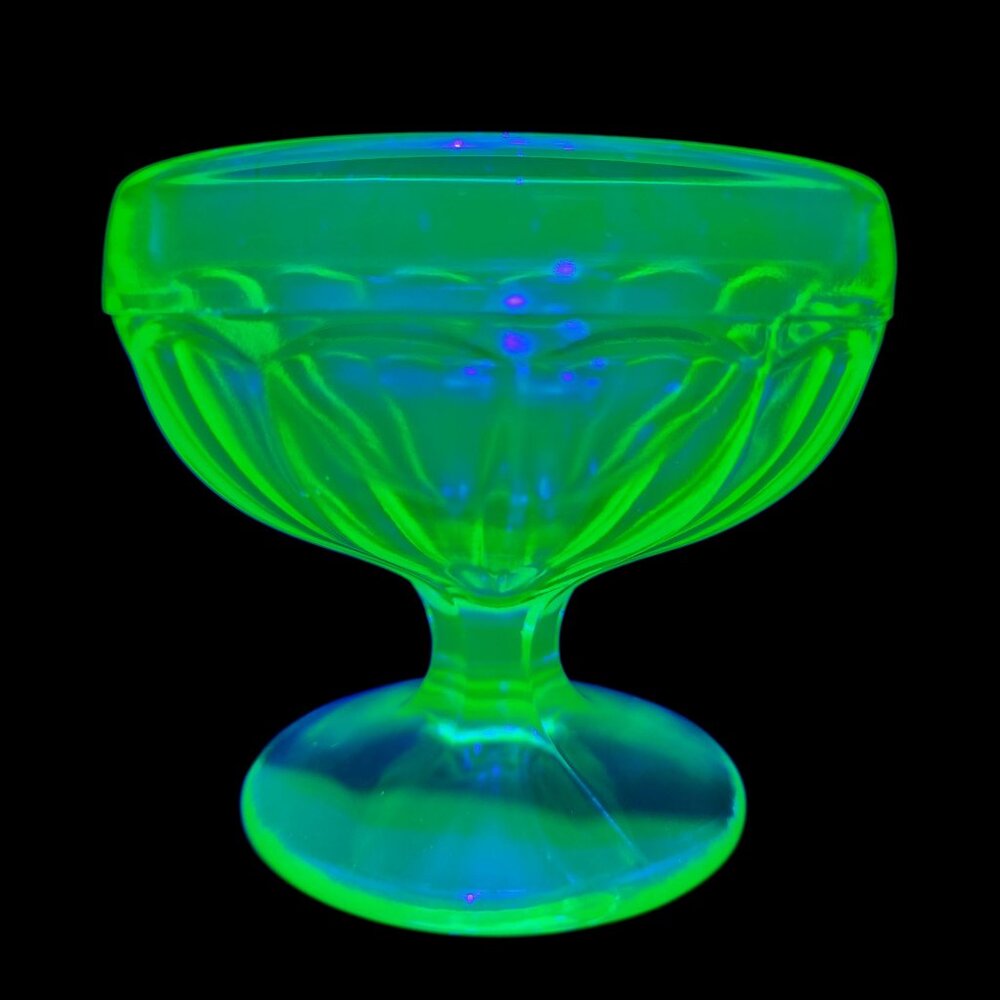 Vintage Uranium Depression Glass Decorative Cocktail Glass